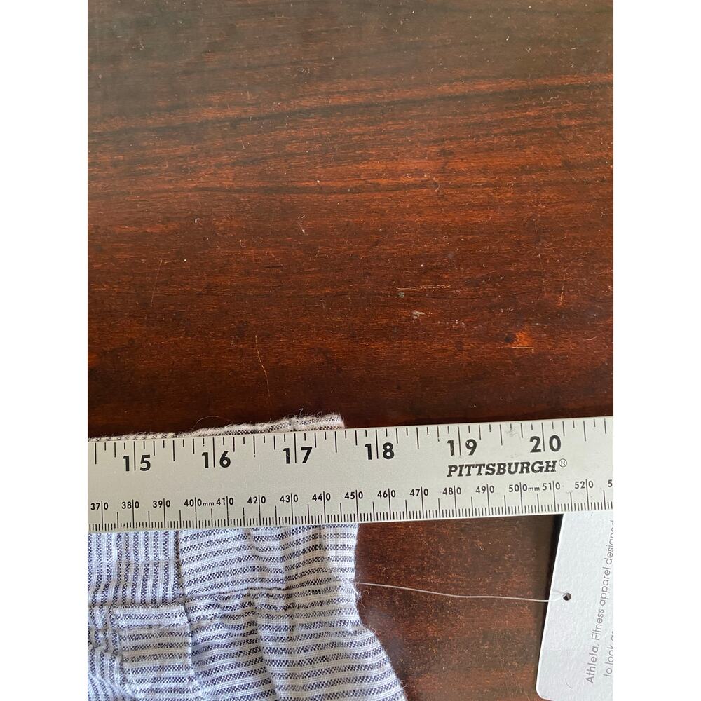 NWT Athleta navy stripe linen midi shorts 213047 Coastal Nautical  Vacation 12 - Picture 8 of 10